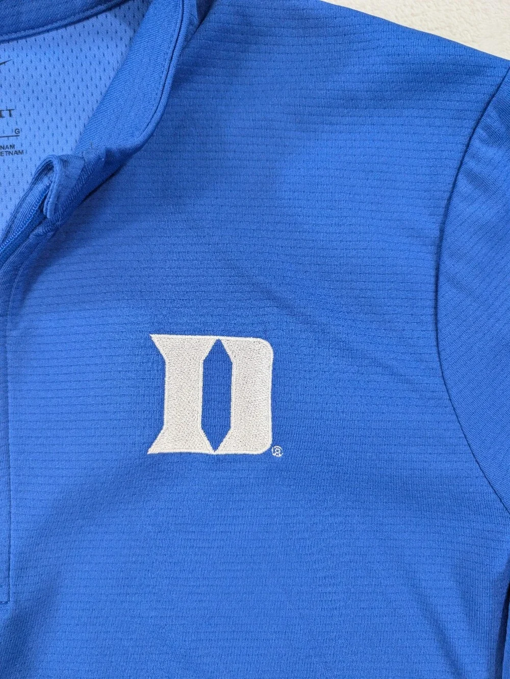 Nike Duke University Blue Quarter Zip Pullover Womens Large Performance Jacket
